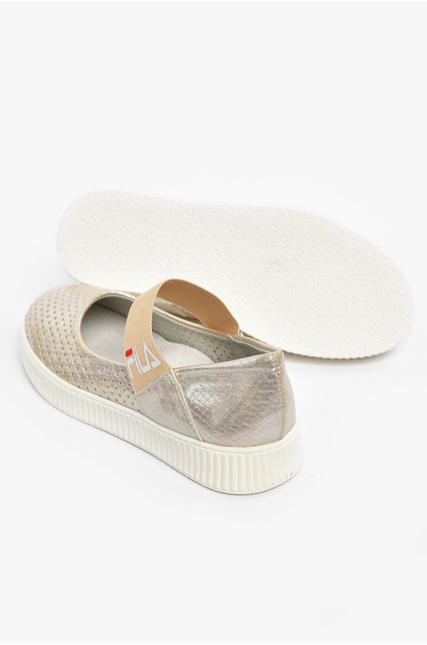 Туфлі-лофери дитячі для дівчинки бежевого кольору 9956-4 210547