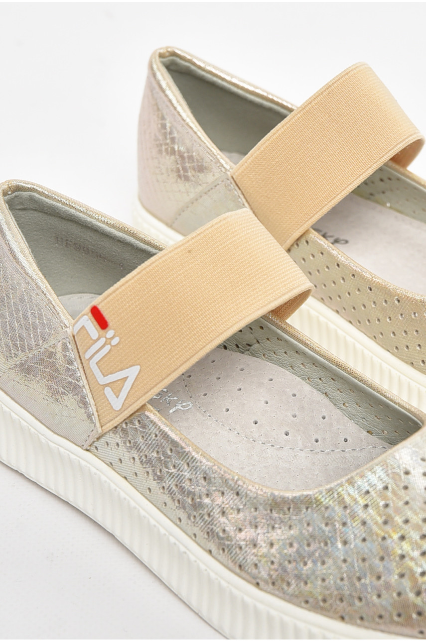 Туфлі-лофери дитячі для дівчинки бежевого кольору 9956-4 210547