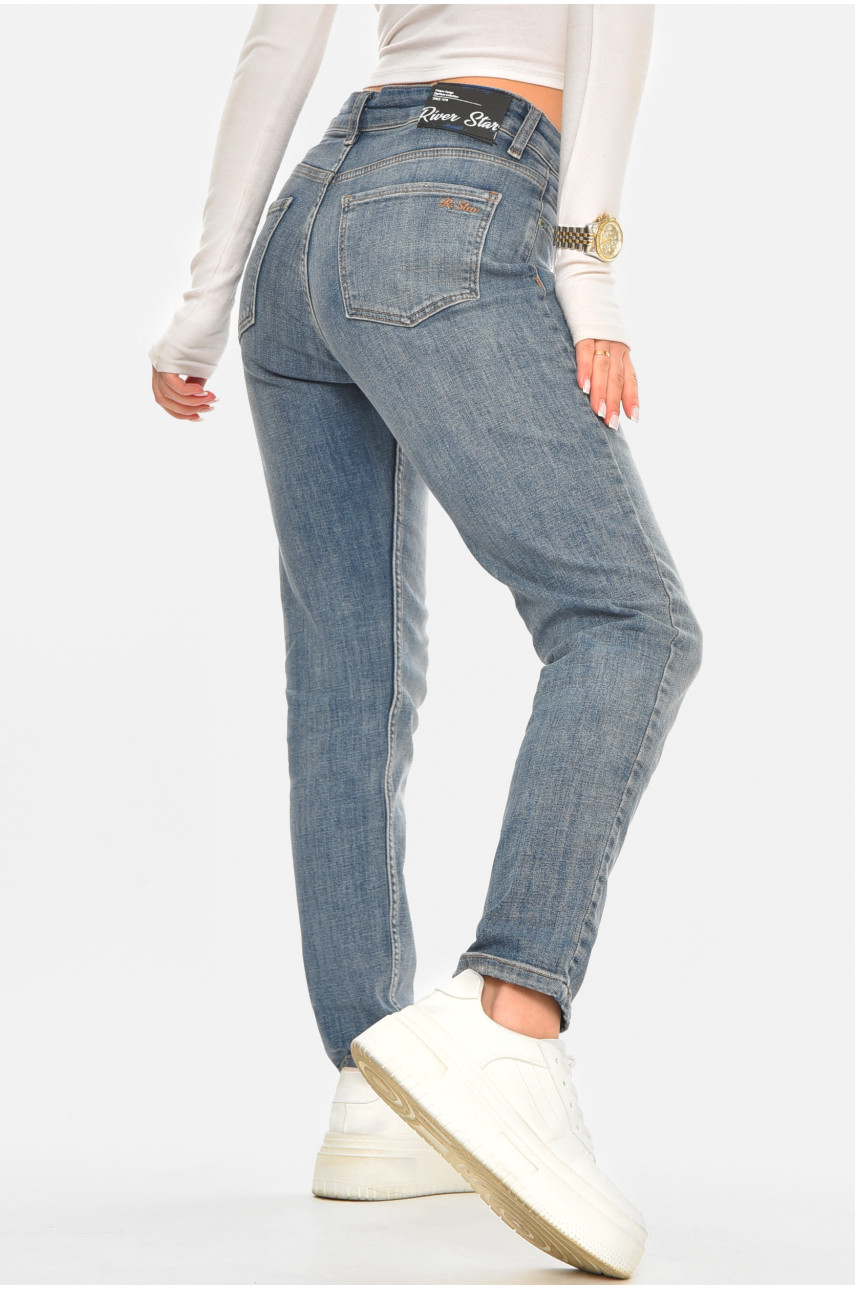 Джинсы женские однотонные синего цвета 1138 210548