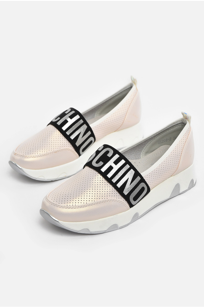 Туфлі-лофери дитячі для дівчинки пудрового кольору 208-2 210549