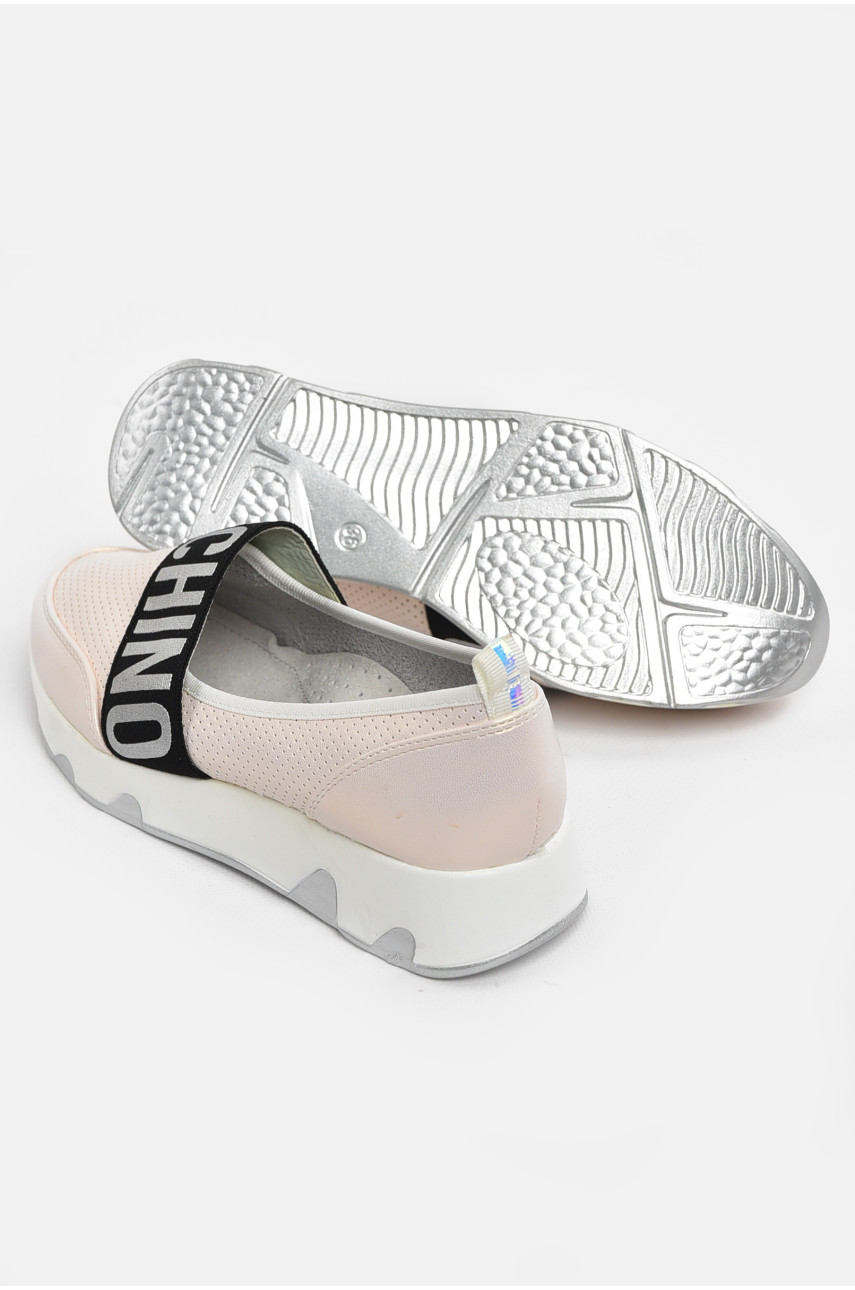 Туфлі-лофери дитячі для дівчинки пудрового кольору 208-2 210549