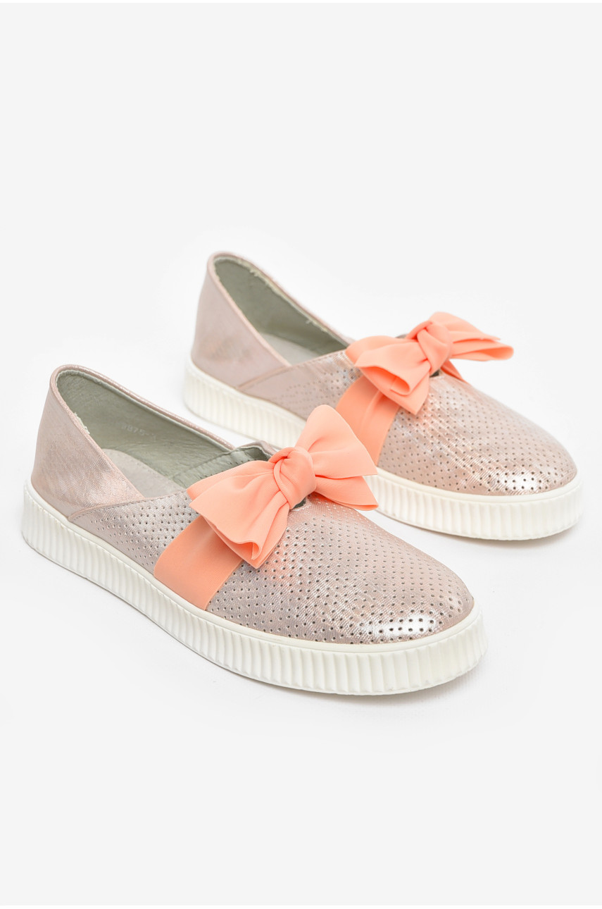 Туфлі-лофери дитячі для дівчинки пудрового кольору 9875-3 210550