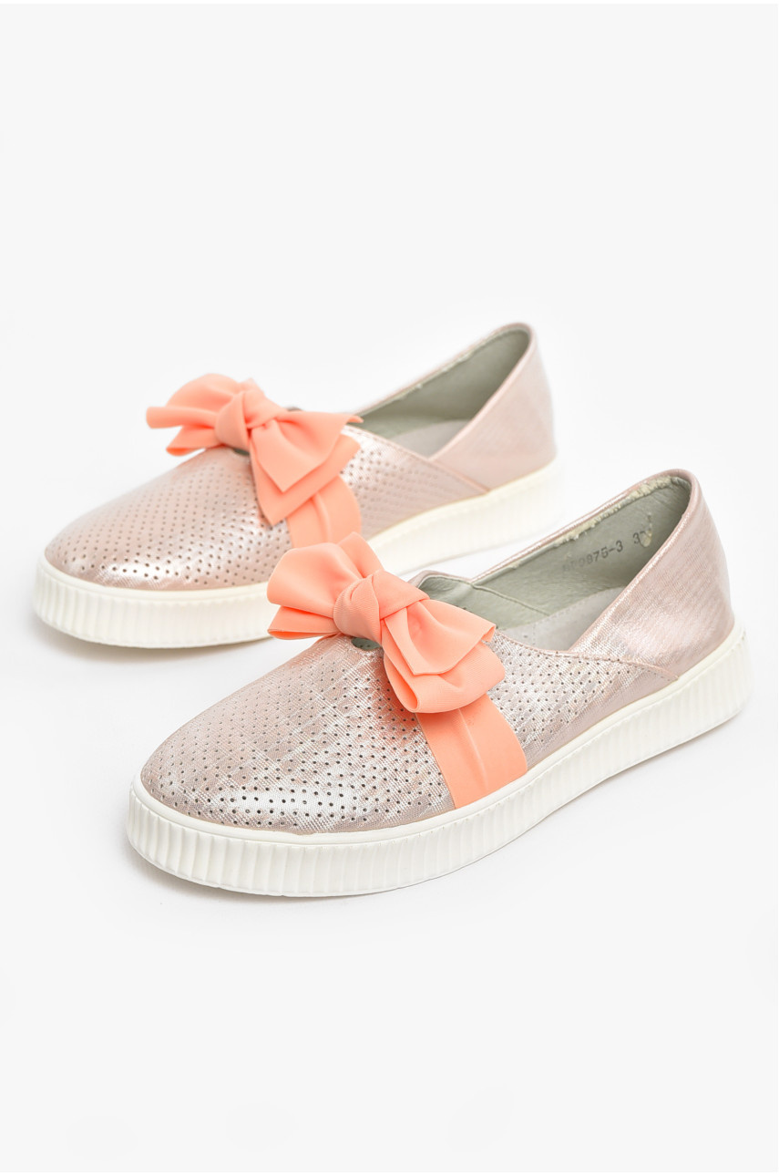 Туфлі-лофери дитячі для дівчинки пудрового кольору 9875-3 210550
