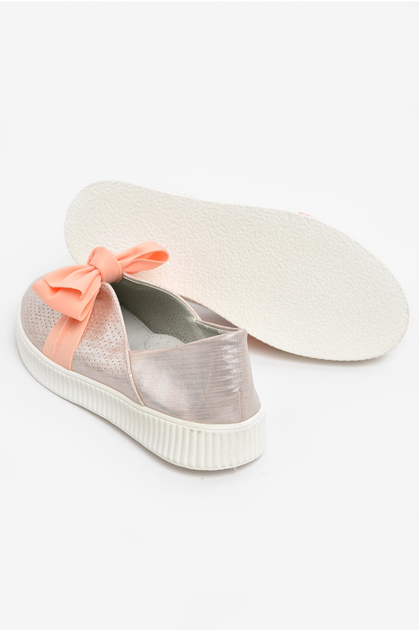 Туфлі-лофери дитячі для дівчинки пудрового кольору 9875-3 210550