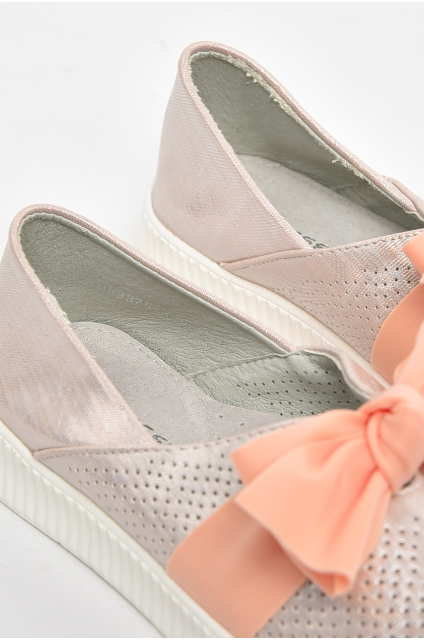 Туфлі-лофери дитячі для дівчинки пудрового кольору 9875-3 210550