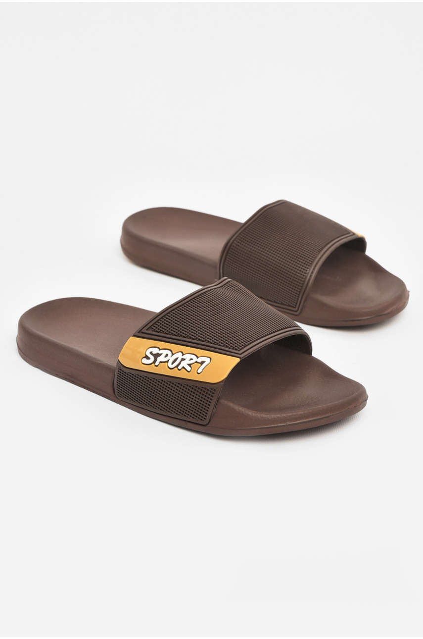 Шлепки мужские коричневого цвета 210551