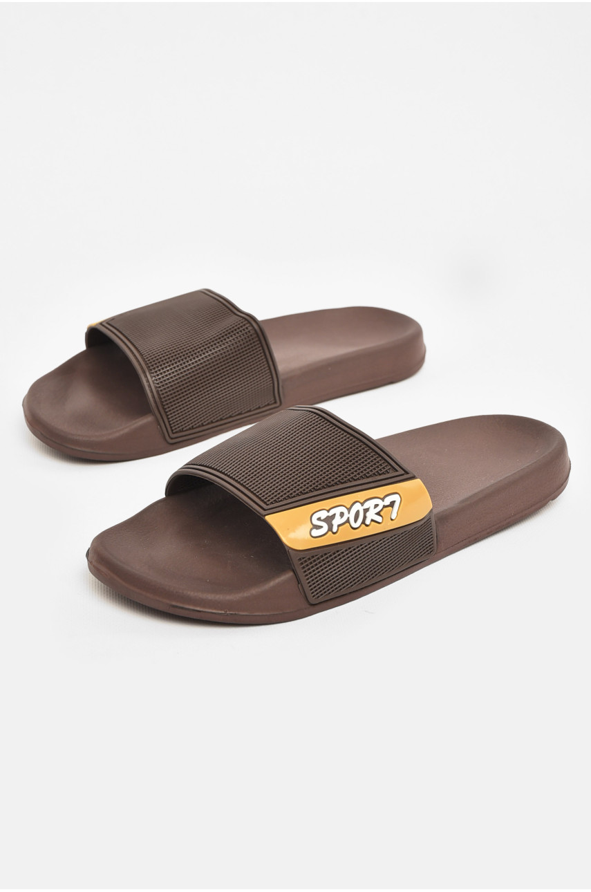 Шлепки мужские коричневого цвета 210551