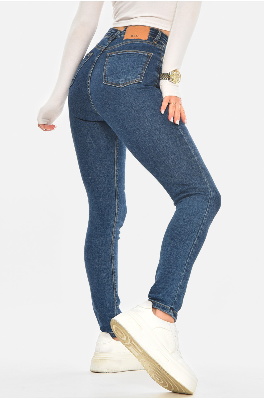 Джинсы женские однотонные тёмно-синего цвета RW-01-1 210562 Джинсы женские однотонные тёмно-синего цвета RW-01-1 210562