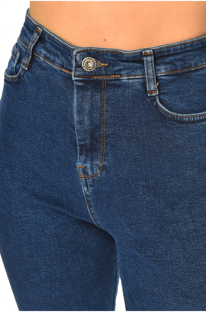 Джинсы женские однотонные тёмно-синего цвета 3181 210564