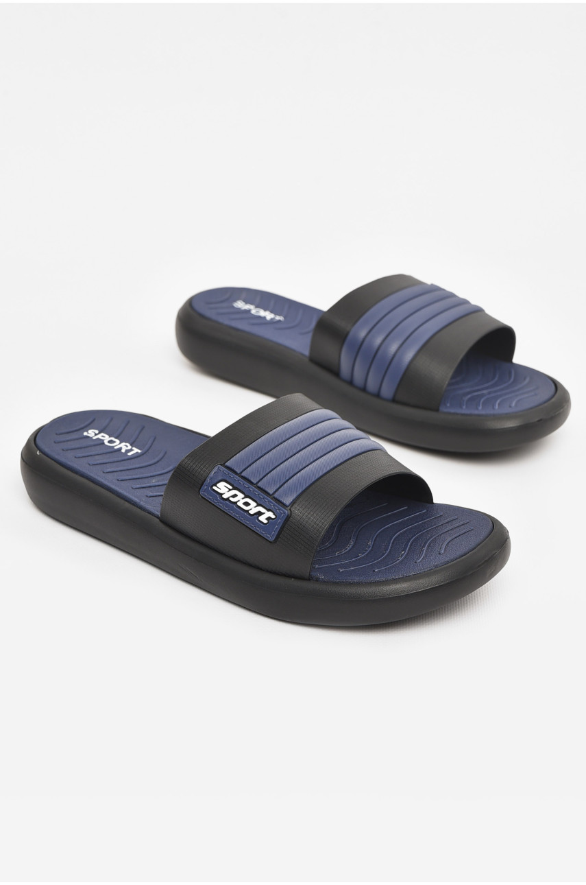 Шлепки мужские черно-синего цвета NUO-2005 210565 Шлепки мужские черно-синего цвета NUO-2005 210565