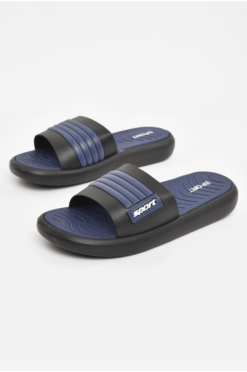 Шлепки мужские черно-синего цвета NUO-2005 210565