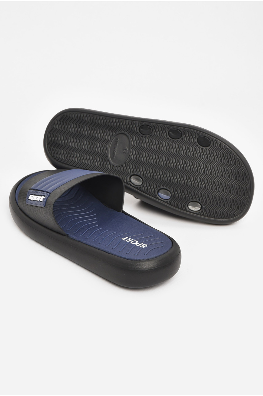 Шлепки мужские черно-синего цвета NUO-2005 210565 Шлепки мужские черно-синего цвета NUO-2005 210565
