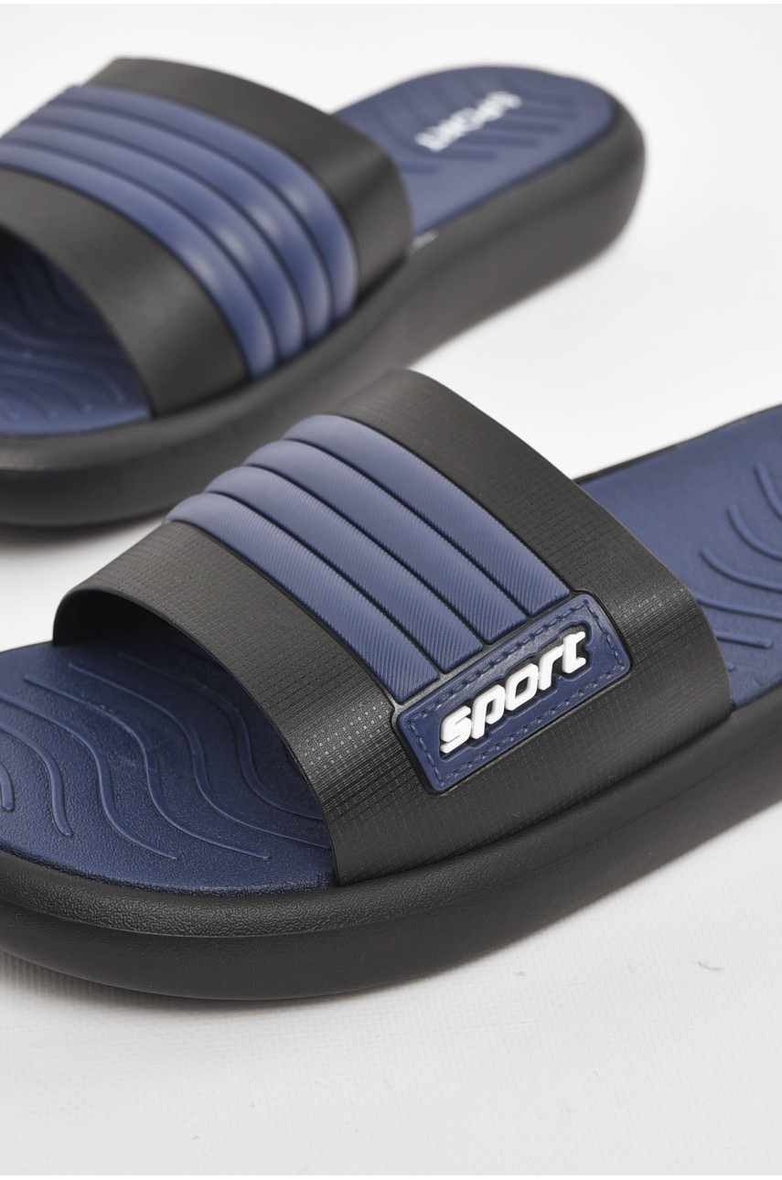 Шлепки мужские черно-синего цвета NUO-2005 210565 Шлепки мужские черно-синего цвета NUO-2005 210565