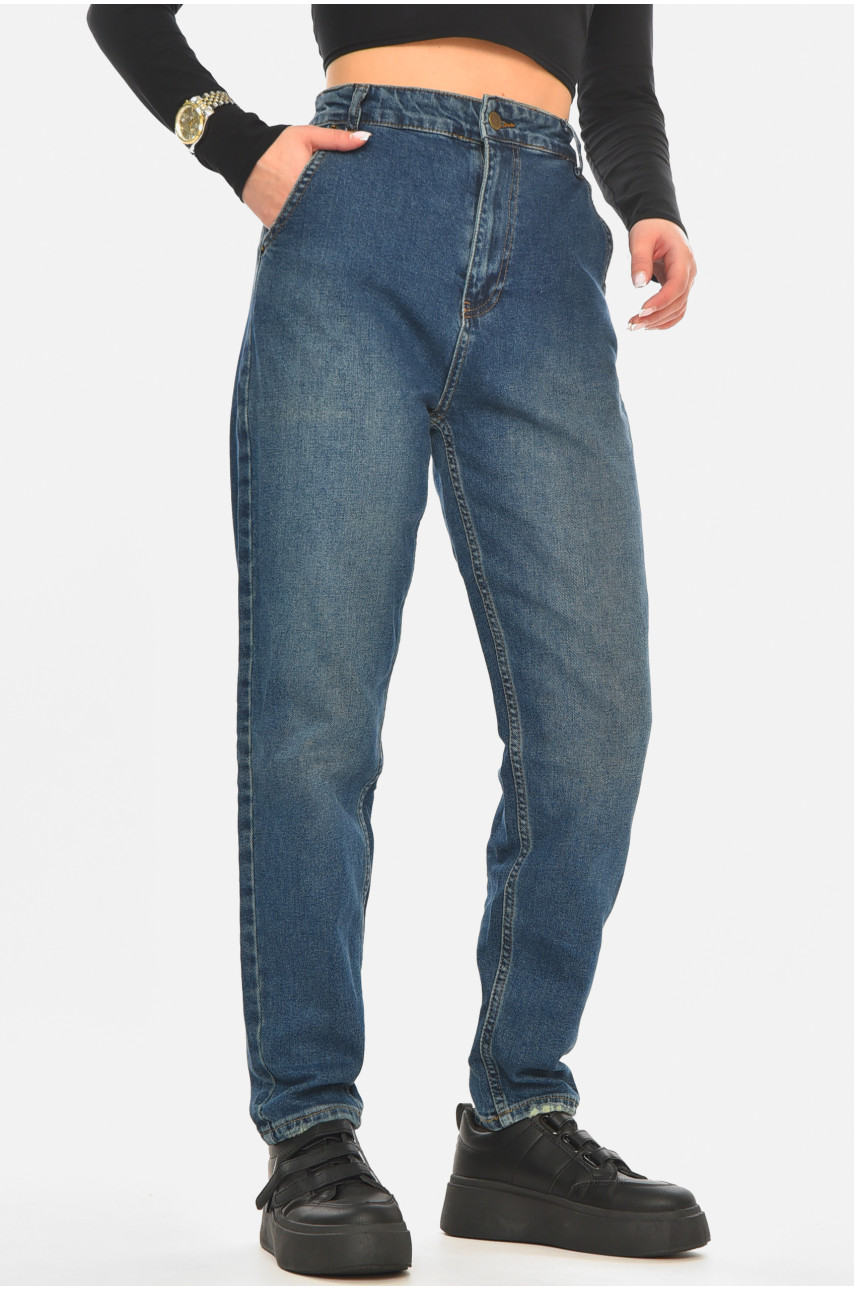 Джинсы женские однотонные синего цвета 4517 210566