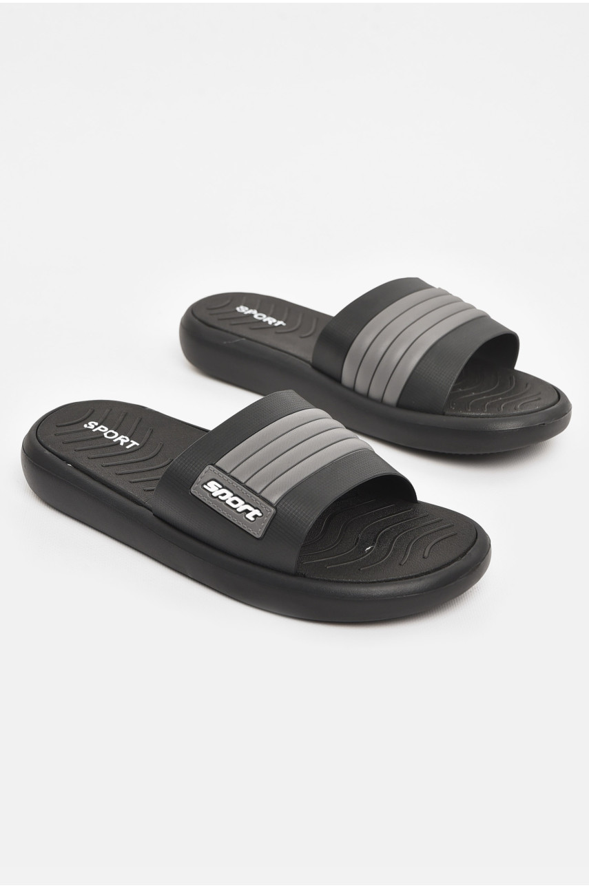 Шлепки мужские черно-серого цвета NUO-2005 210567