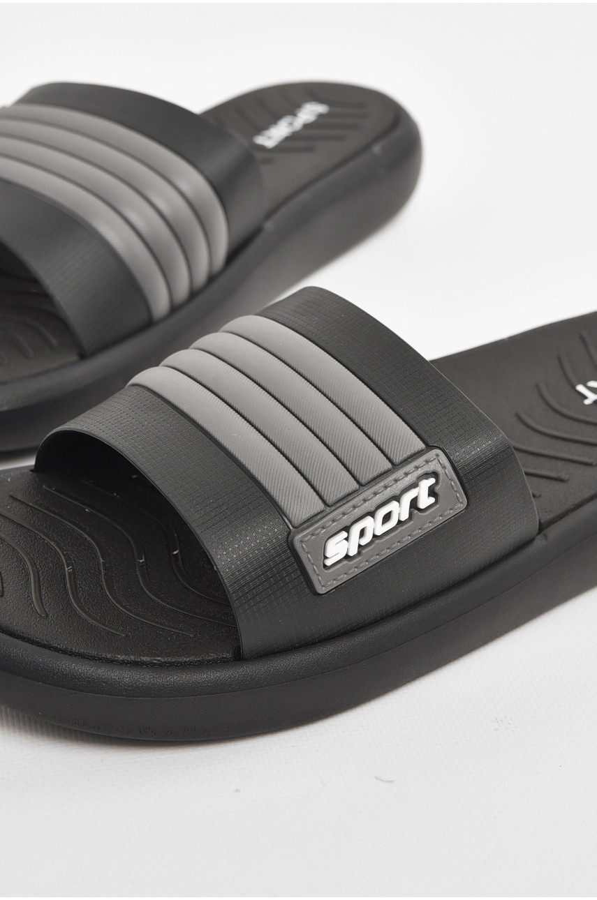 Шлепки мужские черно-серого цвета NUO-2005 210567