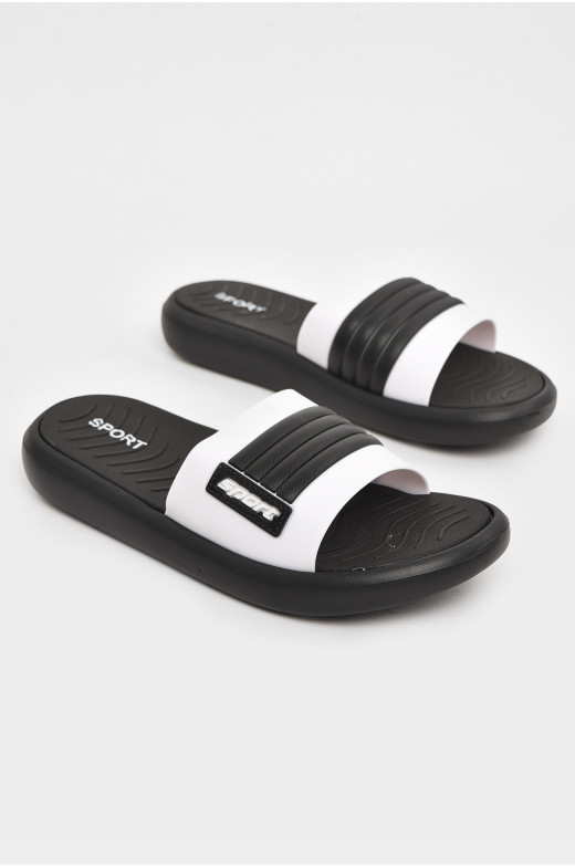 Шлепки мужские черно-белого цвета NUO-2005 210568