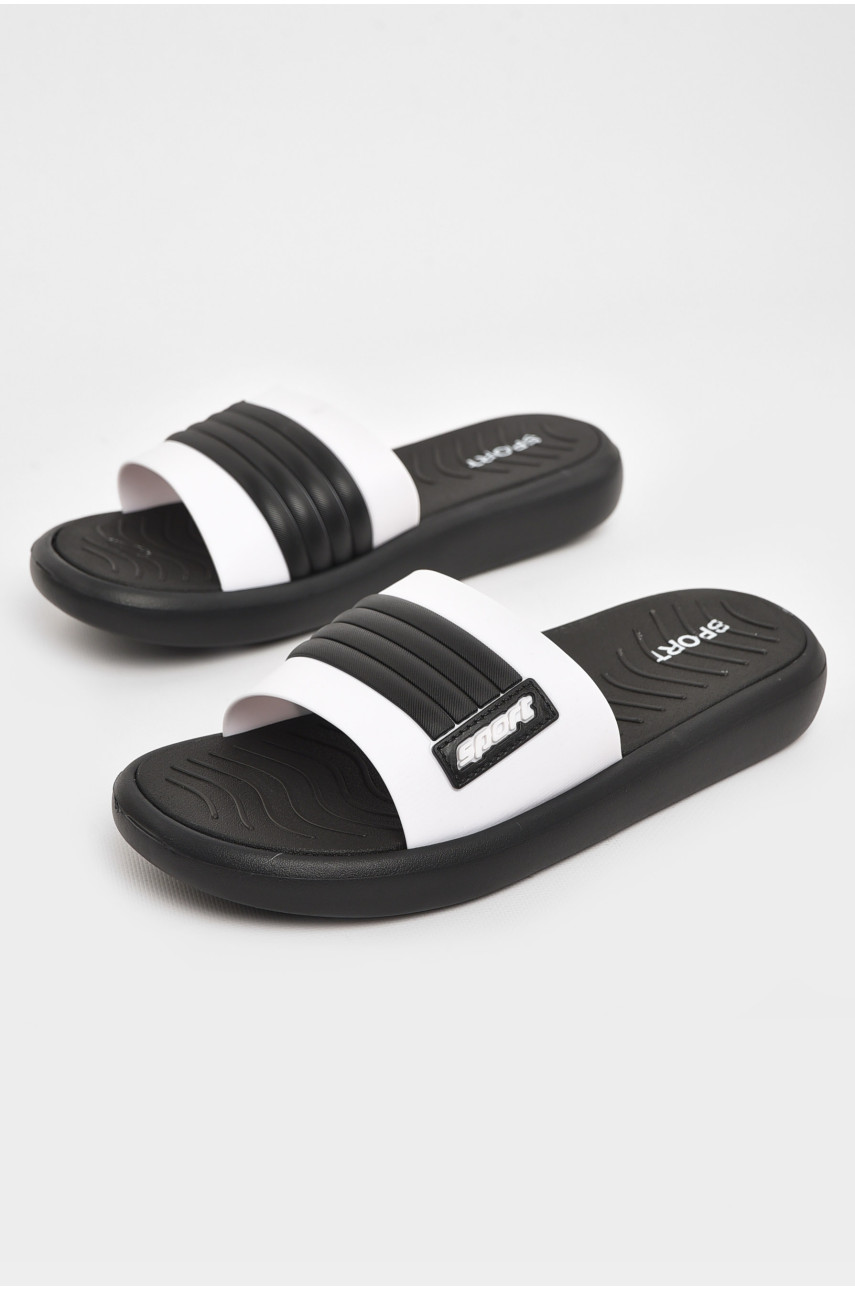Шлепки мужские черно-белого цвета NUO-2005 210568
