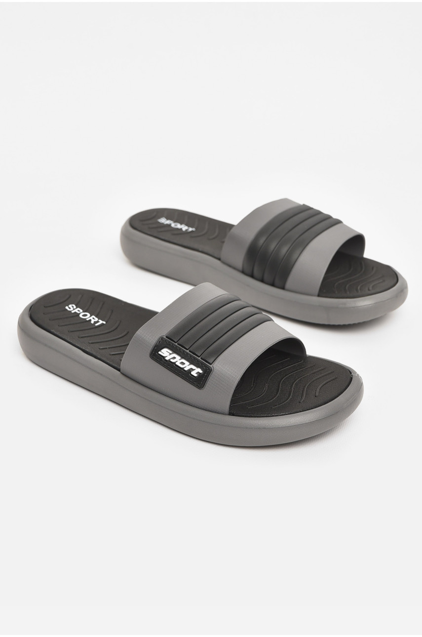 Шлепки мужские серо-черного цвета NUO-2005 210569 Шлепки мужские серо-черного цвета NUO-2005 210569