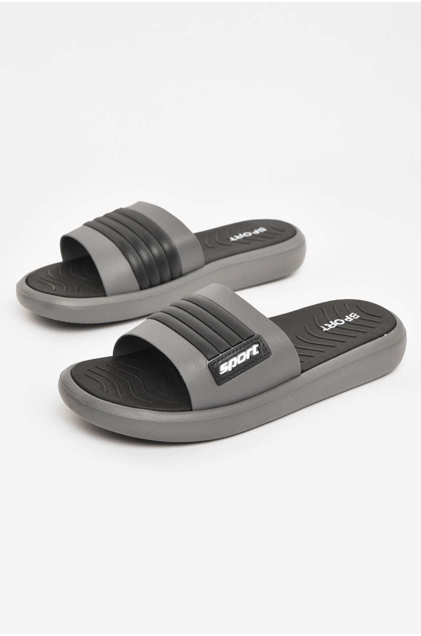 Шлепки мужские серо-черного цвета NUO-2005 210569