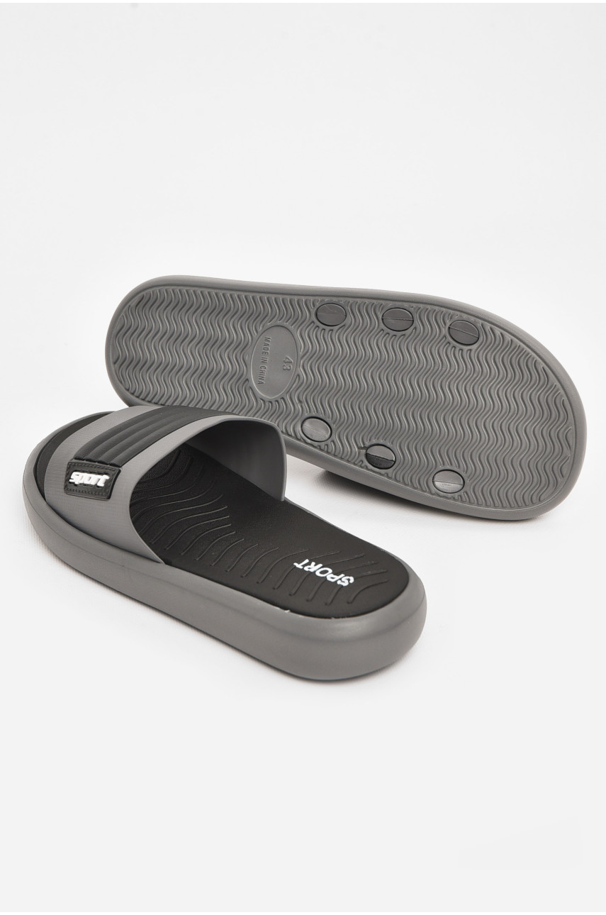 Шлепки мужские серо-черного цвета NUO-2005 210569 Шлепки мужские серо-черного цвета NUO-2005 210569