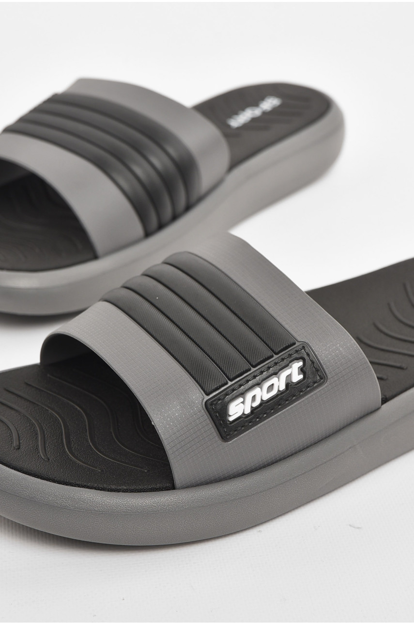Шлепки мужские серо-черного цвета NUO-2005 210569 Шлепки мужские серо-черного цвета NUO-2005 210569