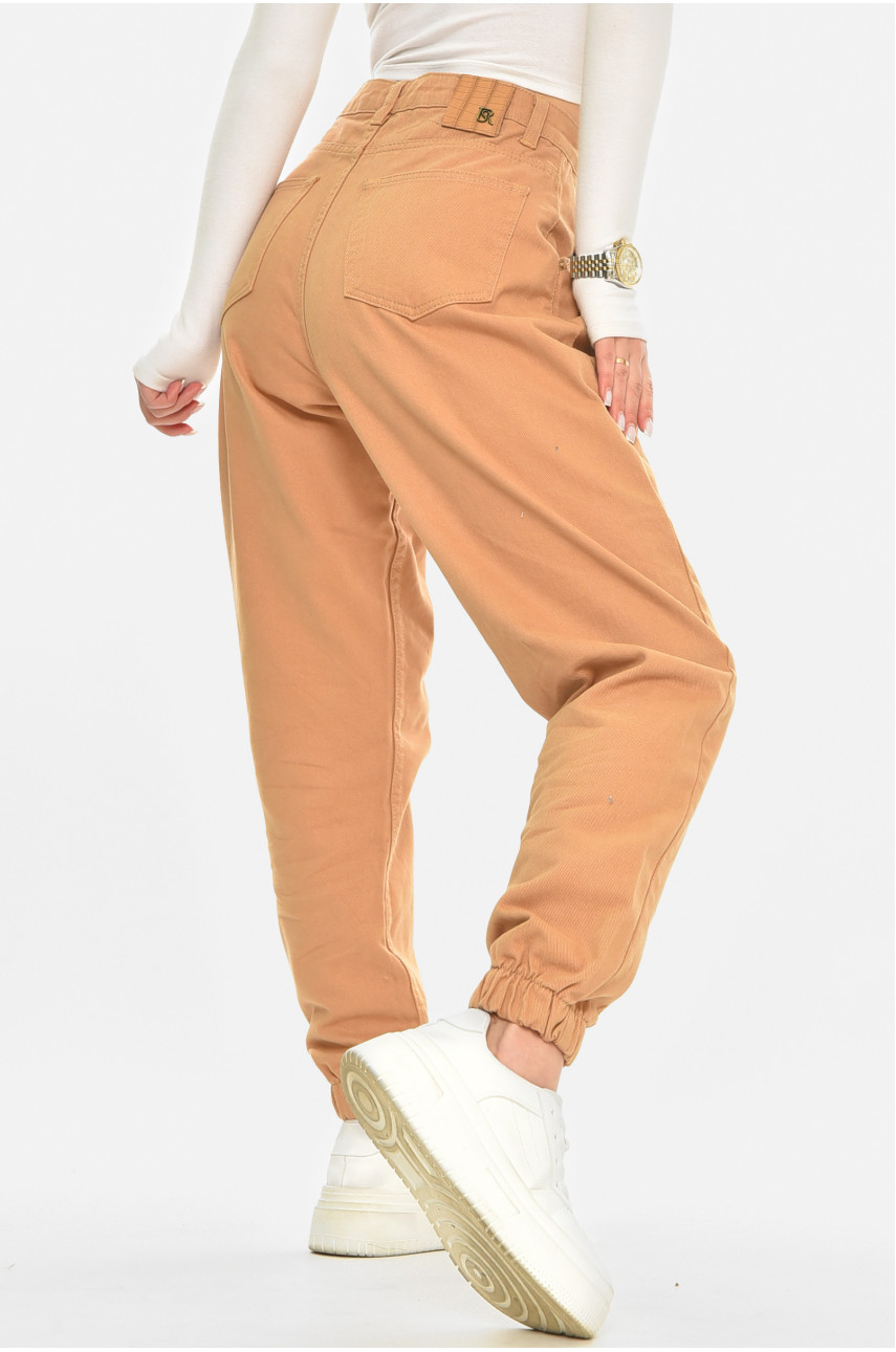 Джинсы женские однотонные тёмно-бежевого цвета 2560 210570