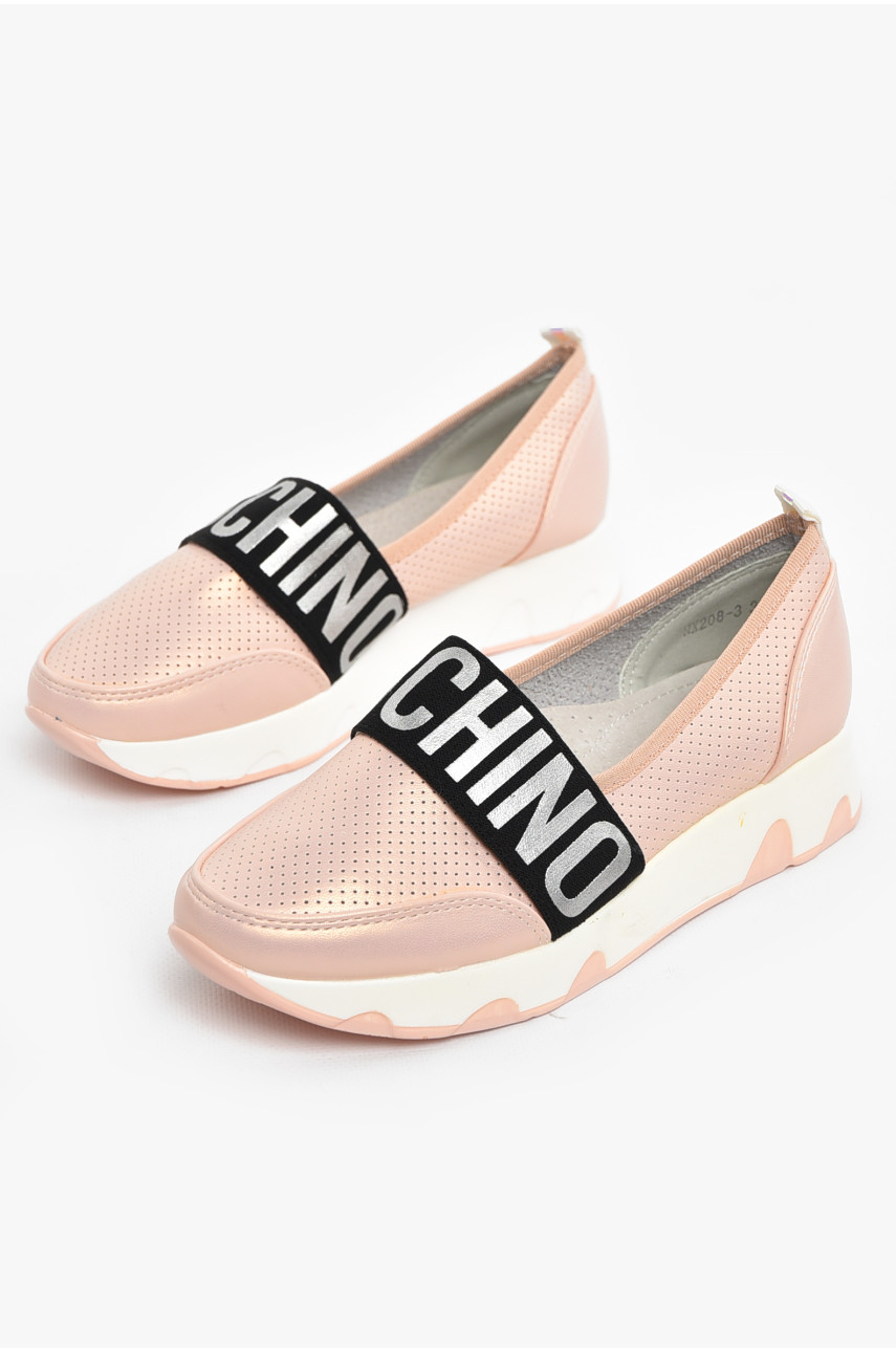 Туфлі-лофери дитячі для дівчинки пудрового кольору 208-3 210576