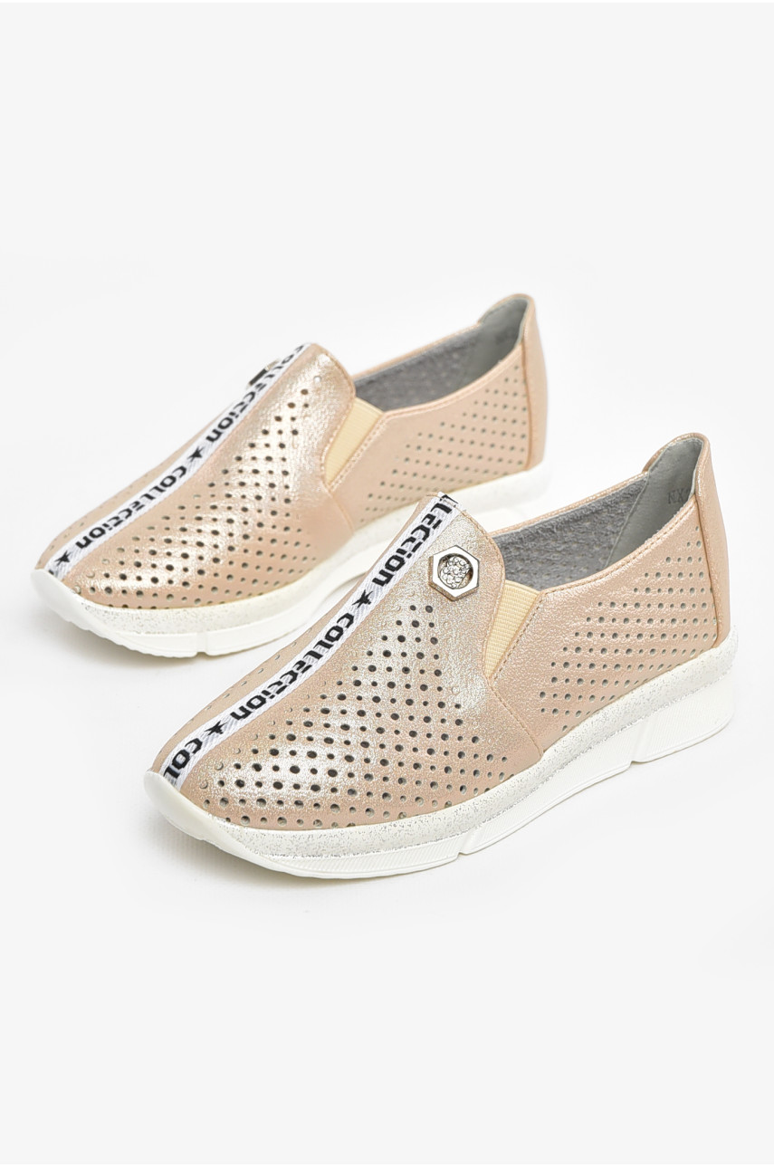 Туфлі-лофери дитячі для дівчинки бежевого кольору 211-4 210577
