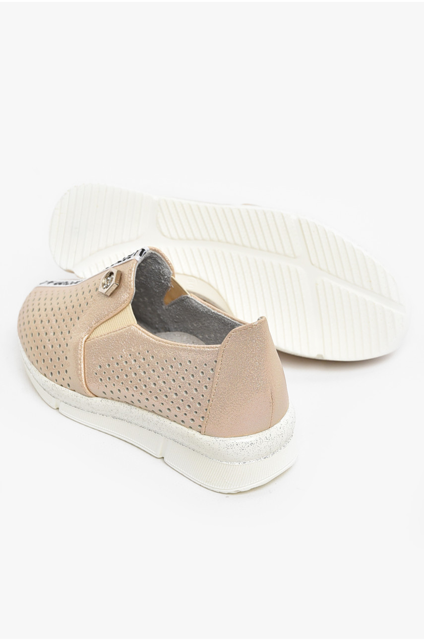 Туфлі-лофери дитячі для дівчинки бежевого кольору 211-4 210577
