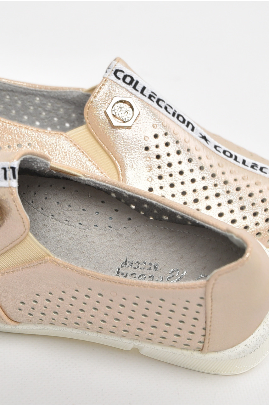Туфлі-лофери дитячі для дівчинки бежевого кольору 211-4 210577