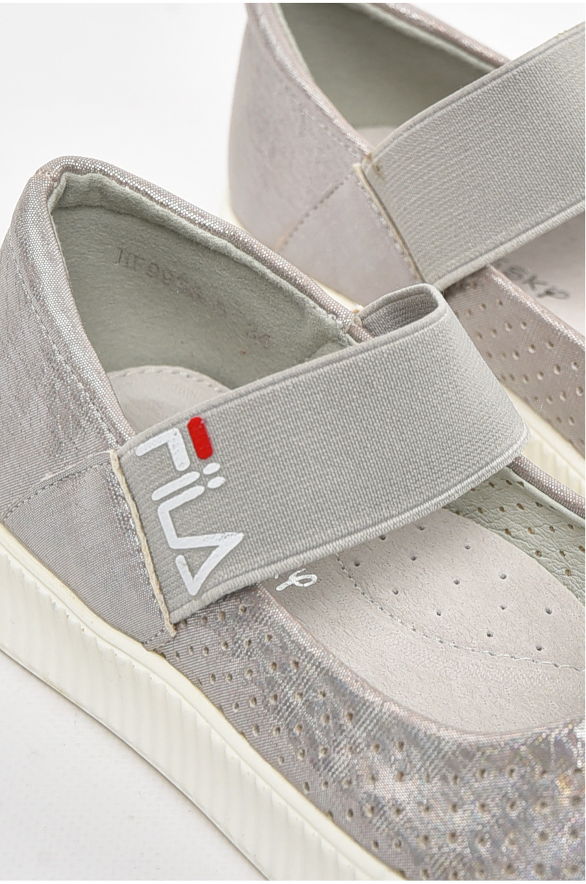 Туфлі-лофери дитячі для дівчинки сріблястого кольору 9956-5 210578