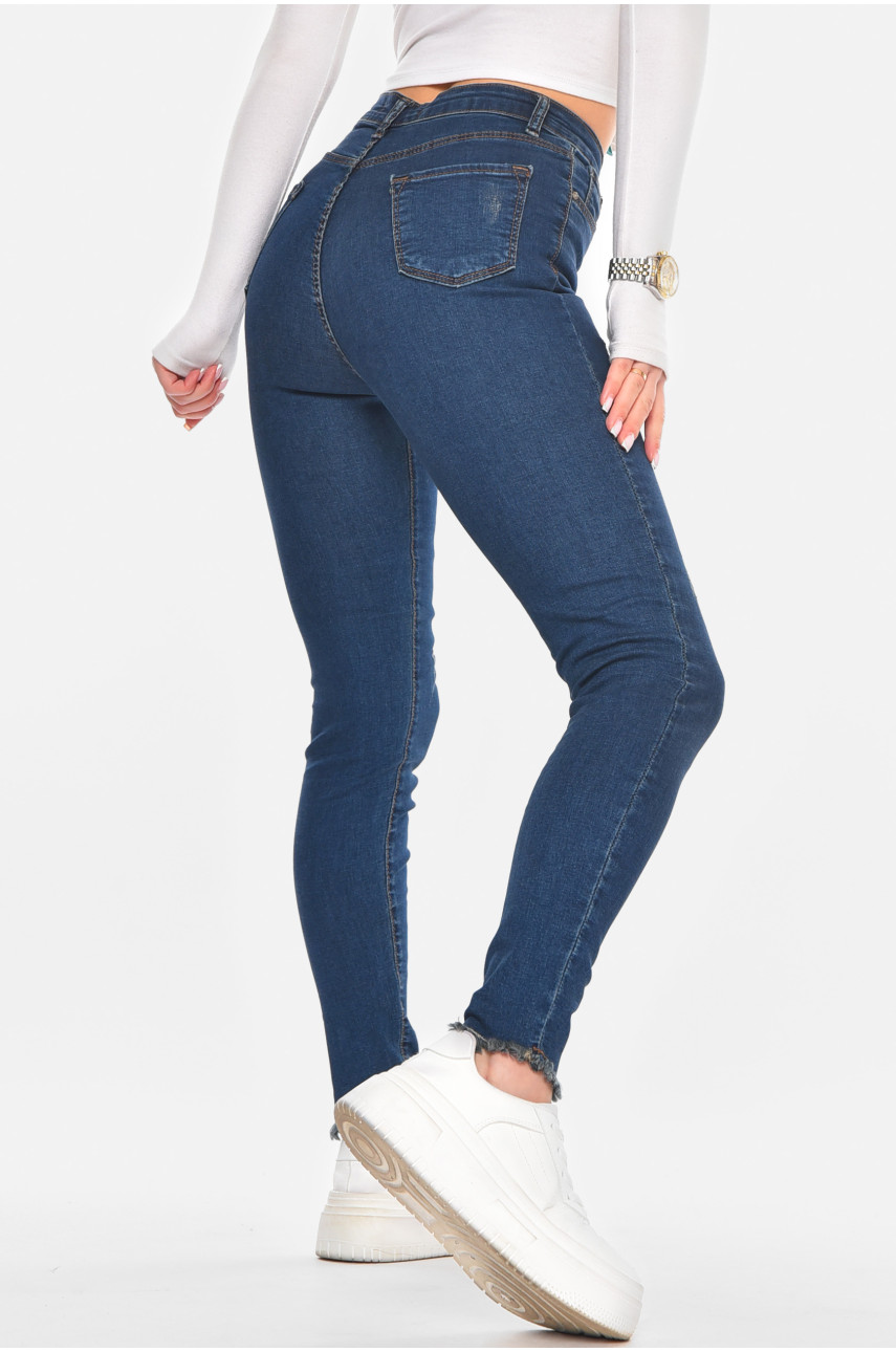Джинси жіночі однотонні темно-синього кольору 1911 210579 Джинси жіночі однотонні темно-синього кольору 1911 210579