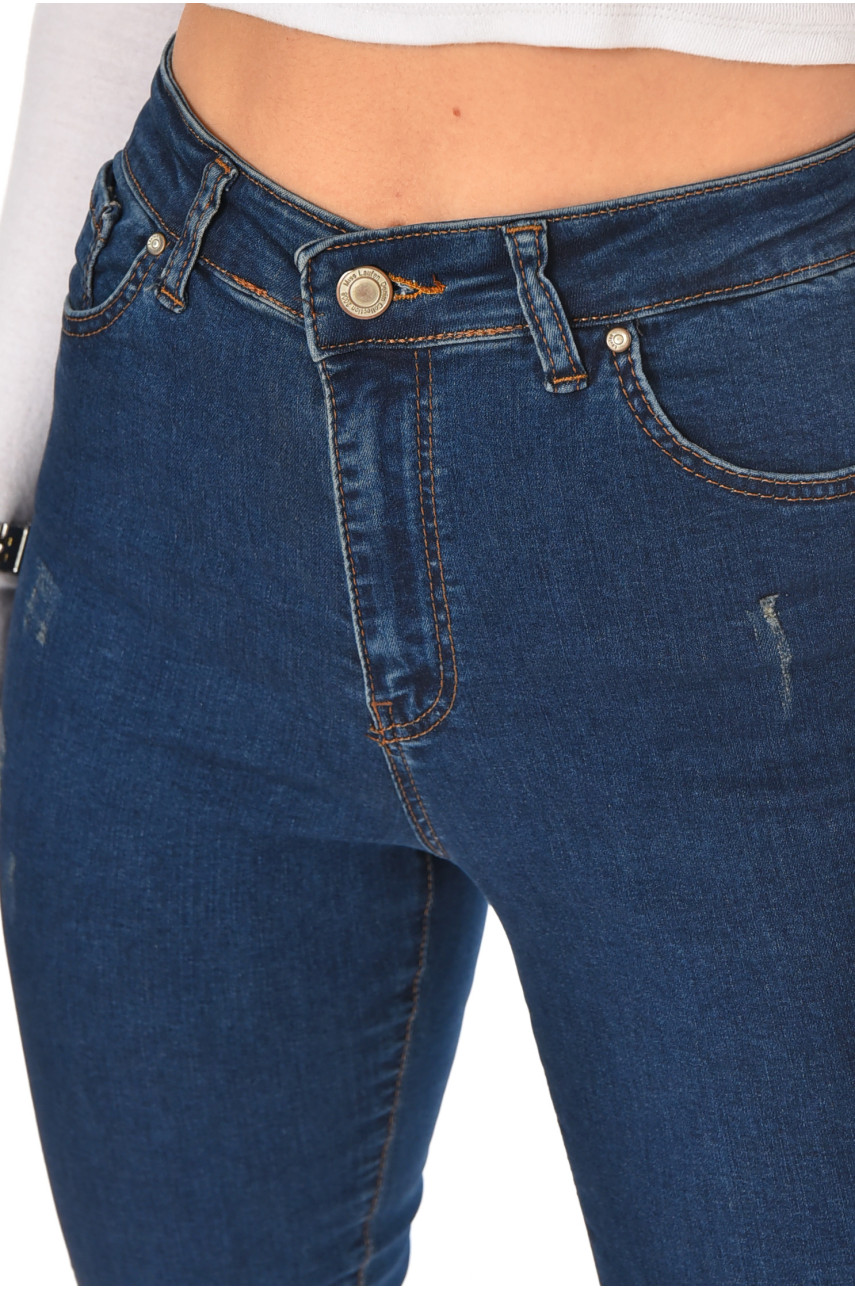 Джинси жіночі однотонні темно-синього кольору 1911 210579 Джинси жіночі однотонні темно-синього кольору 1911 210579