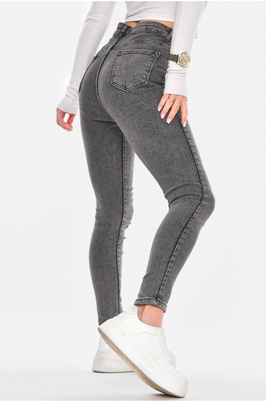 Джинси жіночі однотонні сірого кольору 946 210581 Джинси жіночі однотонні сірого кольору 946 210581