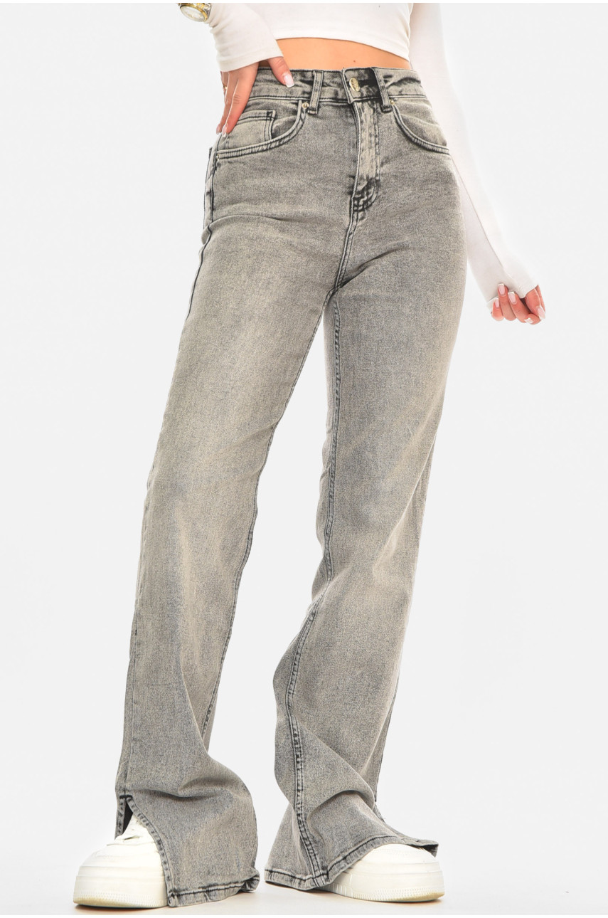 Джинсы женские однотонные серого цвета 00620/2 210583