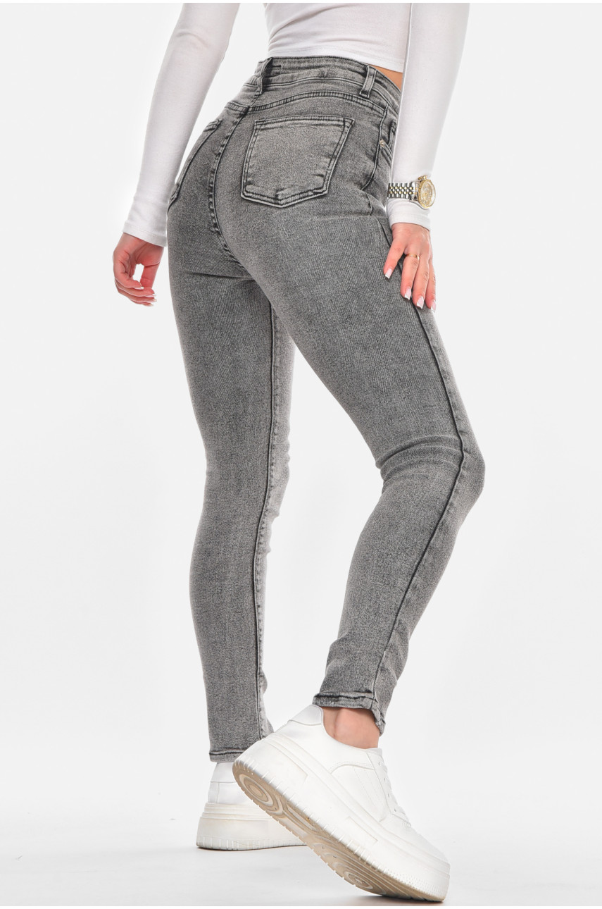 Джинси жіночі однотонні сірого кольору 00580/2 210584