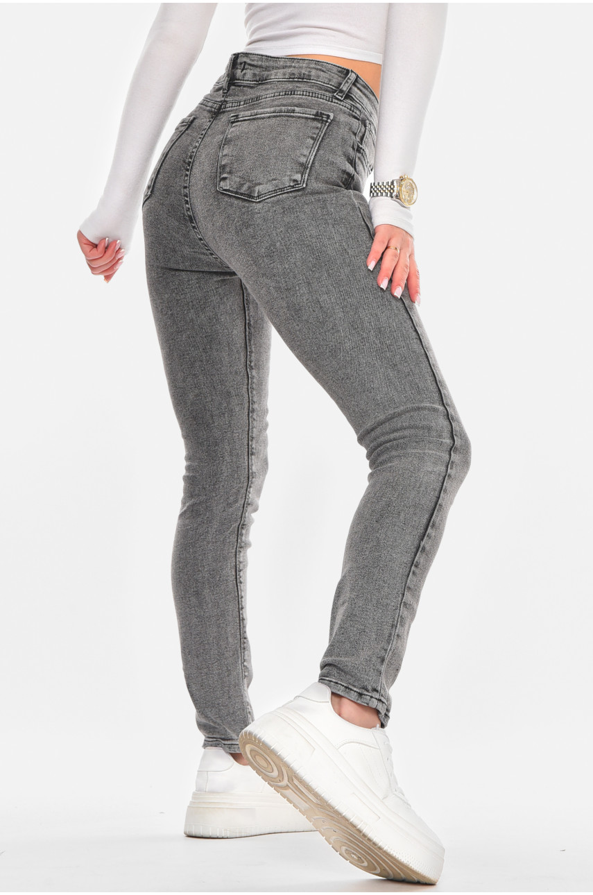Джинси жіночі однотонні сірого кольору 00970/2 210585 Джинси жіночі однотонні сірого кольору 00970/2 210585