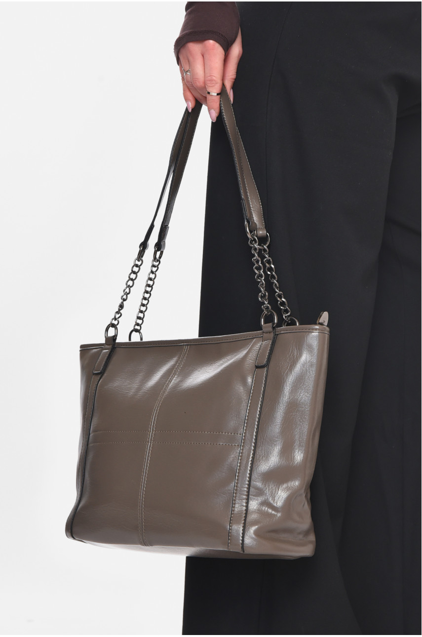 Сумка женская из экокожи темно-серого цвета МН-39966 210593