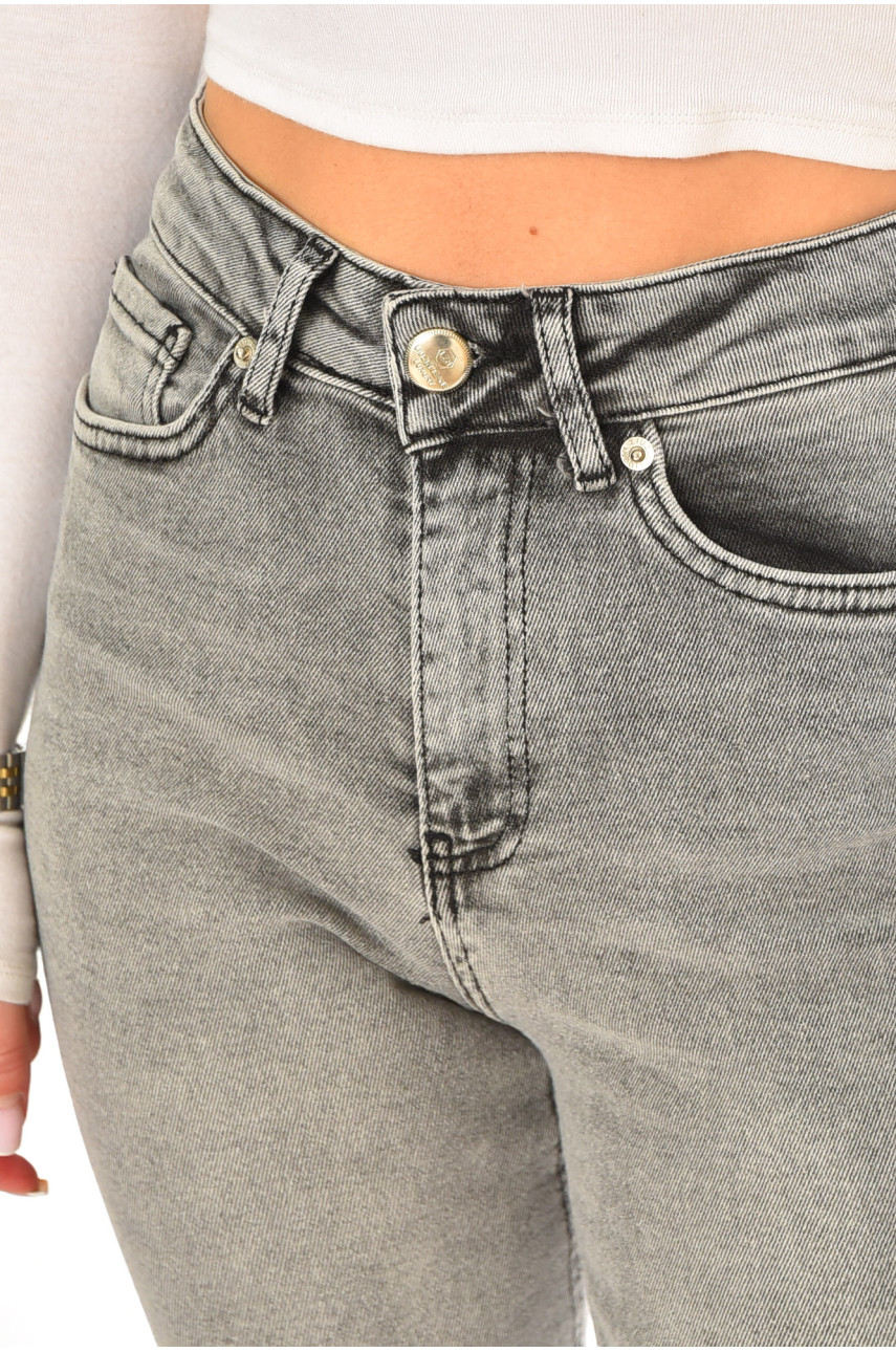 Джинсы женские однотонные серого цвета 00619 210594