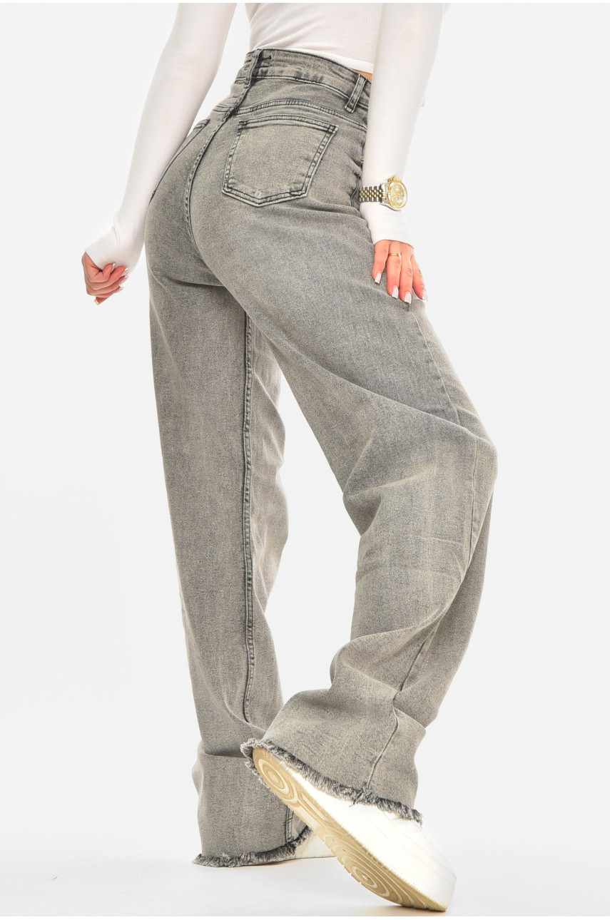 Джинсы женские однотонные серого цвета 00657 210598