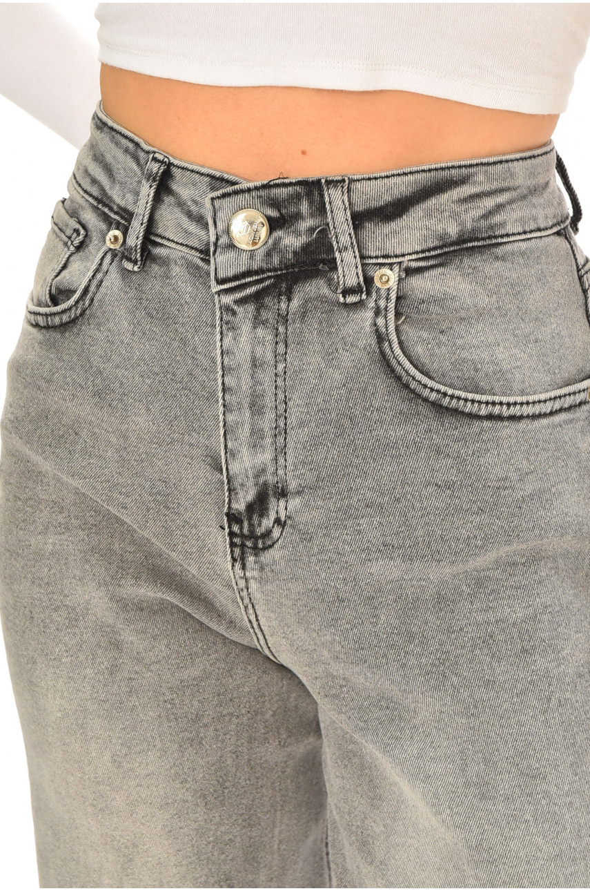 Джинсы женские однотонные серого цвета 00657 210598