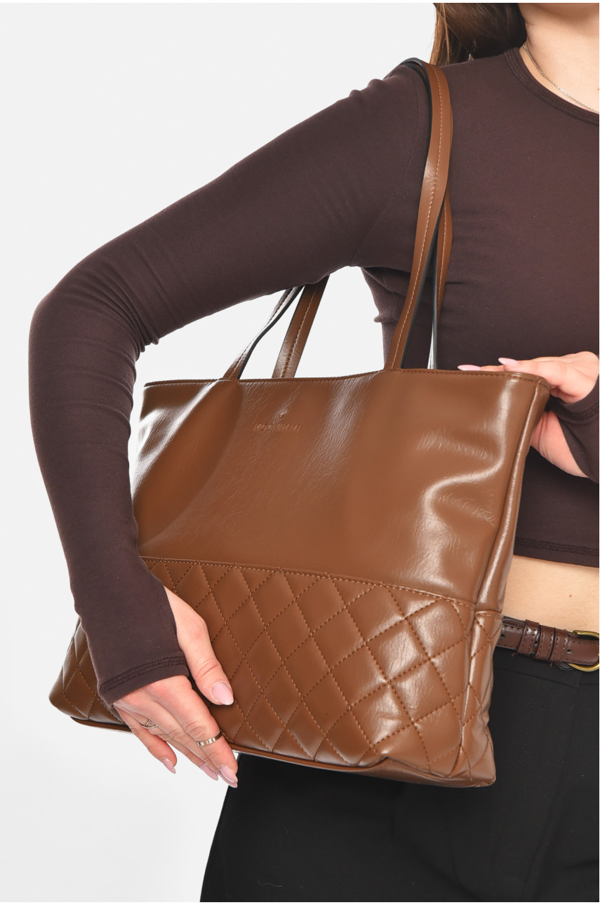 Сумка женская из экокожи коричневого цвета МН-6340 210602