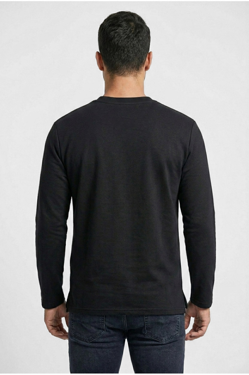 Світшот чоловічий чорного кольору з принтом 7717 210603