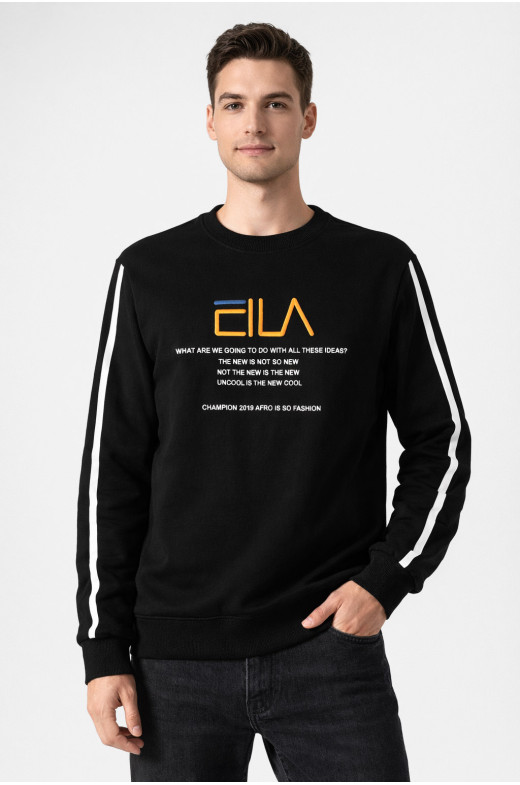 Свитшот мужской черного цвета с принтом 7719 210611