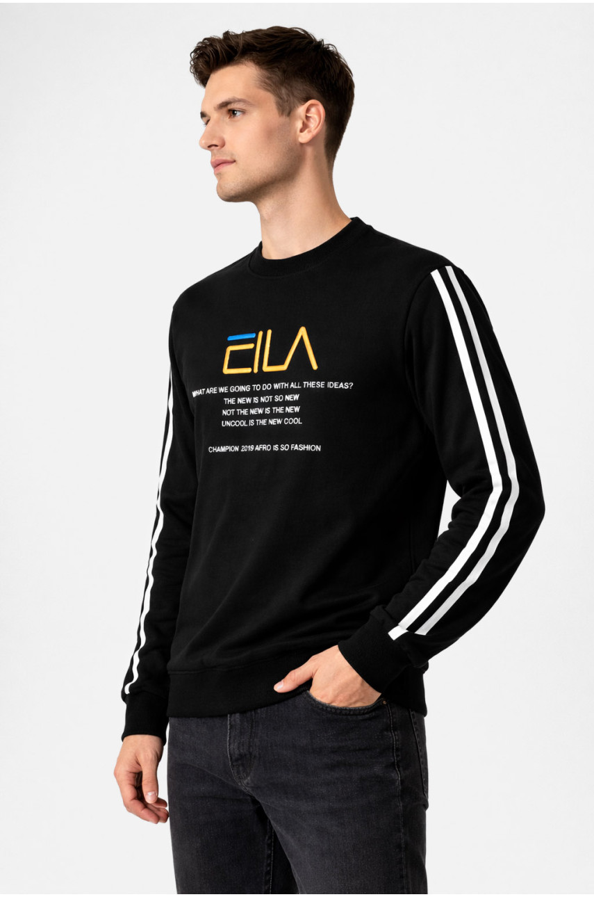 Свитшот мужской черного цвета с принтом 7719 210611