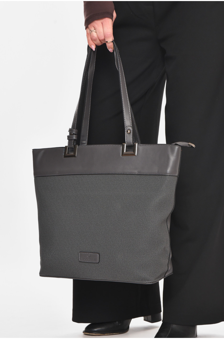 Сумка женская из экокожи темно-серого цвета МН-39997 210619