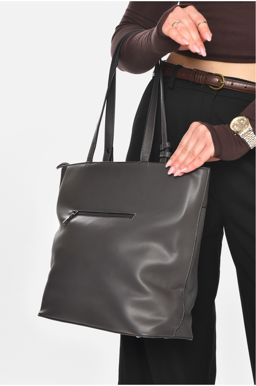 Сумка женская из экокожи темно-серого цвета МН-39997 210619