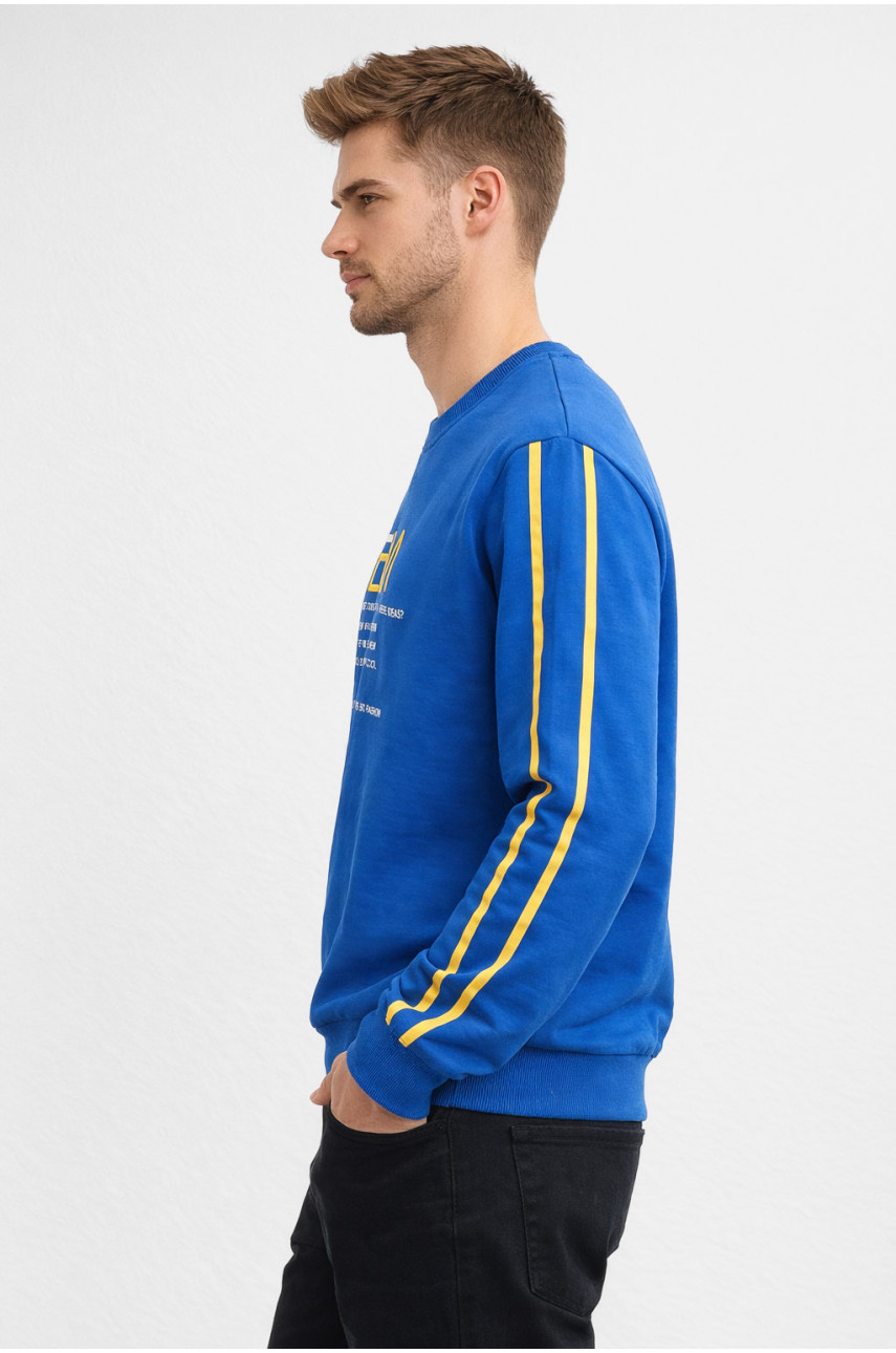 Світшот чоловічий синього кольору з принтом 7719 210620