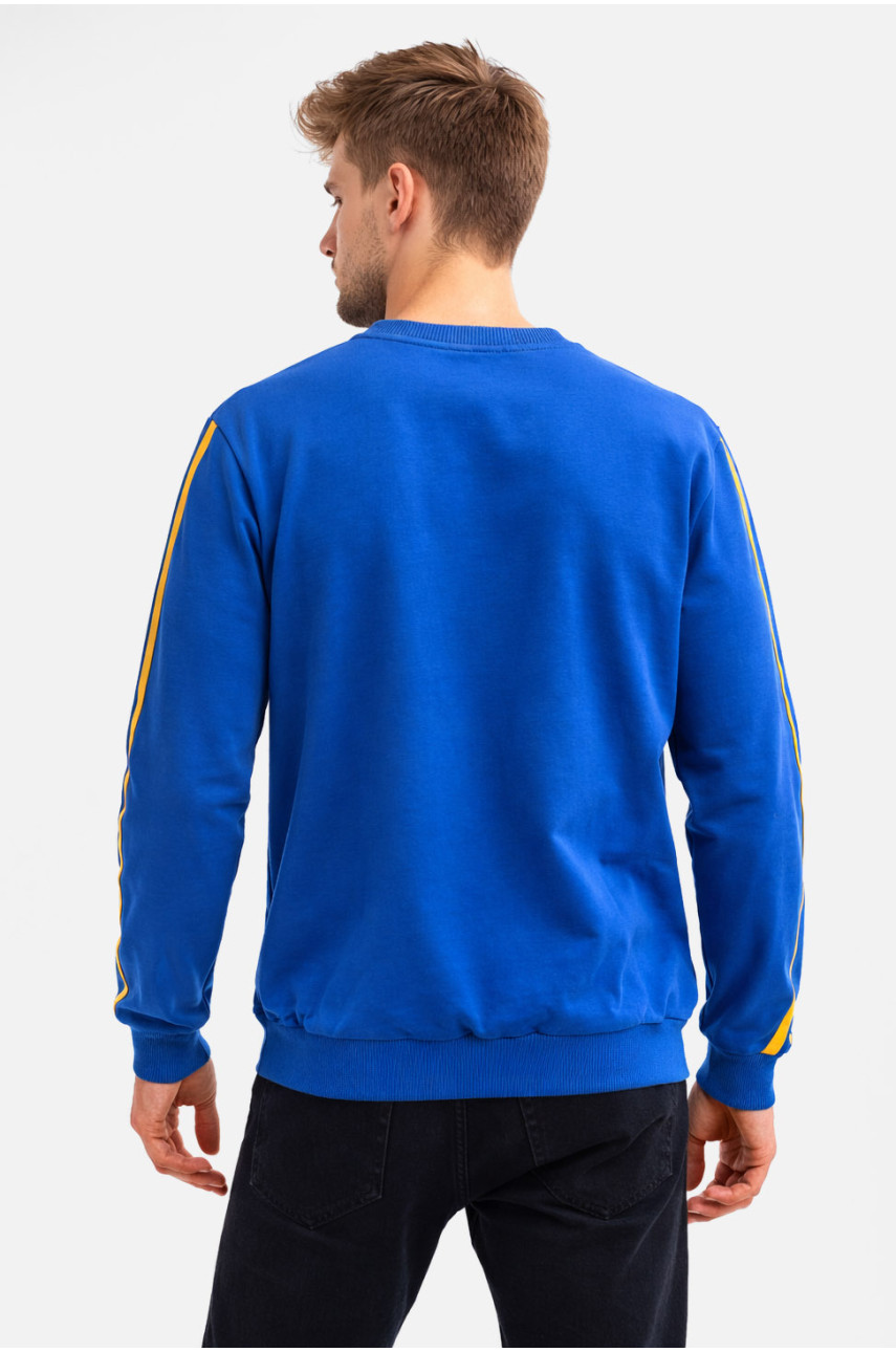 Світшот чоловічий синього кольору з принтом 7719 210620